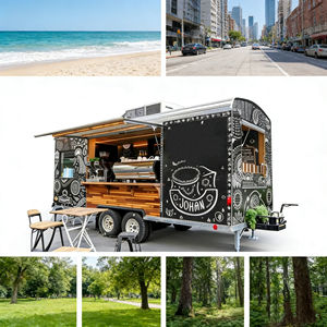 Camión de Comida Móvil para Café, Té con Leche y Helados, de Acero Inoxidable, 13 pies, 4 Ruedas, Estilo Retro Comercial para Exteriores - Product Image 5