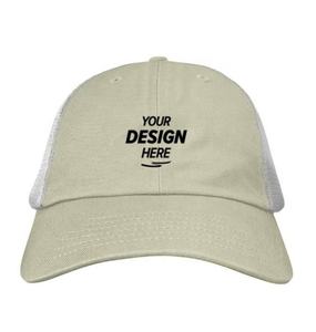 Tucker Hats Distressed <b>Mesh</b> 6-Panel Baseball Cap Washed Cotton Trucker Cap with Puff <b>Printing</b> Blank Truckers Cap - Product Image 5