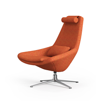 Fauteuil de salon pivotant moderne à dossier haut Grands Furniture, rembourré en tissu, ergonomique, pour la maison, le bureau, la salle de sport, le hall d'accueil
