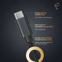Cable USB a 3.0 a Tipo C, Carga Rápida de 3A, Transferencia de Datos de 5Gbps, Cable USB C Trenzado de Aluminio y Nailon para iPhone 15, Xiaomi, Huawei
