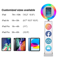 Photomaton iPad 12,9 pouces très demandé, connexion rapide à l'imprimante pour événements festifs