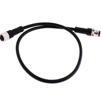 Konektor Industri Berkualitas Baik M12 5pin Lurus Male ke Female dengan Pelindung, Konektor Cetak Kabel Plug