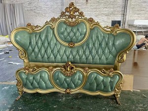 Lit double de luxe européen haut de gamme pour chambre principale, tout en bois massif et cuir, style français, grand lit de 1,8 mètre - Product Image 4