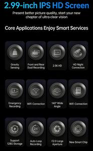 Caméra de tableau de bord GPS portable double objectif 2.5G pour voiture avec enregistreur vidéo grand angle 140°, WiFi, <span class=keywords><strong>SIM</strong></span>, plateforme Cloud DVR et application de visualisation en direct - Product Image 4