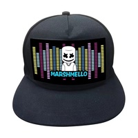 Casquette de sport clignotante à LED rouge à 5 panneaux avec lumière rechargeable pour les festivals et les jeux de baseball-Style Hip Pop