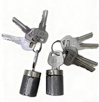 Cilindro de Cerradura Rectangular de Alta Resistencia con 4 Llaves Computarizadas para Candado de Mercado de Hierro, Núcleo de Latón con Llaves de 2 Ranuras