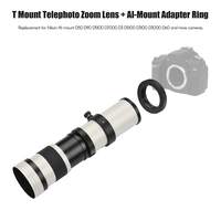 Objectif zoom super téléobjectif MF blanc F/8.3-16 420-800 mm monture T2 avec bague adaptateur AI universelle pour appareils photo Nikon