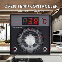 Controlador de Temperatura Digital TEL96-9001 AC220V/380V, Termostato Industrial Universal con Perilla Mecánica Ajustable para Horno
