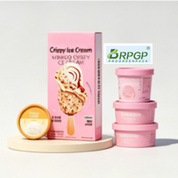 Boîte en carton blanc personnalisable avec logo, pliable, pour bâtonnets de crème glacée croustillante, bâtonnets de crème glacée, boîte en papier de qualité alimentaire pour aliments congelés