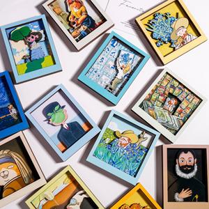 Van Gogh แม่เหล็กติดตู้เย็น2มิติลายการ์ตูนน่ารักออกแบบด้วยไม้ที่สร้างสรรค์และเป็นมิตรต่อสิ่งแวดล้อมสำหรับงานแต่งงาน - Product Image 3