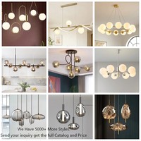 Lustre moderne en or Sputnik avec abat-jour en forme de globe pour chambre à coucher, salon, salle à manger, décoration d'hôtel