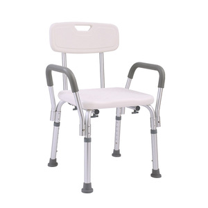Chaise de douche Jitai en alliage d'aluminium blanc avec accoudoirs pour personnes âgées et handicapées, équipement de sécurité pour salle de bain - Product Image 1