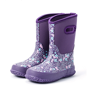 YLK300 all'ingrosso all'aperto metà polpaccio viola impermeabile in gomma di Neoprene stivali da <span class=keywords><strong>pioggia</strong></span> per bambini - Product Image 1