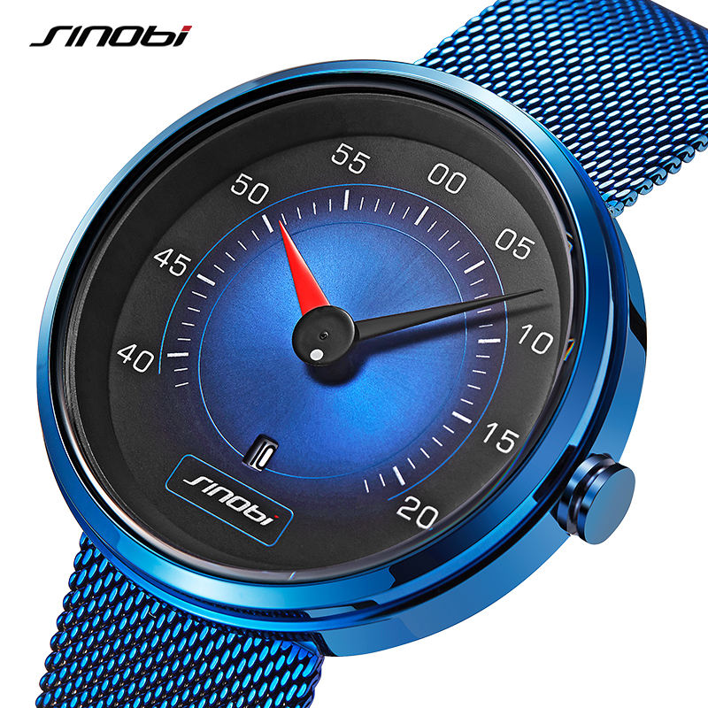 Reloj para Hombre SINOBI 9812, Diseño Creativo de Tablero de Auto, Moda,  Deportivo, Velocidad, Calendario, Cuarzo, Acero Inoxidable