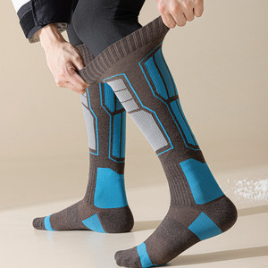 맞춤형 등산 따뜻한 겨울 양말 무릎 높은 야외 스키 하이킹 양말 남성용 스포츠 열 양말 - Product Image 2