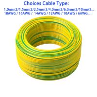 Câble de mise à la terre personnalisé en PVC, faisceau de câblage en cuivre monoconducteur avec borne annulaire, assemblage de câble de mise à la terre jaune-vert