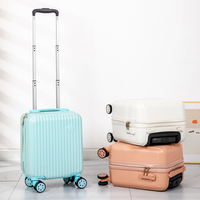 Valise de transport ABS de 14 pouces en aluminium Valise à roulettes pivotantes légère et durable Poignée à hauteur réglable pour les affaires