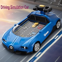 Machine de jeu de course électrique KK, voiture jouet éducative en plastique pour enfants avec volant électronique, éclairage et musique, rouge, pour les âges 5-13 ans