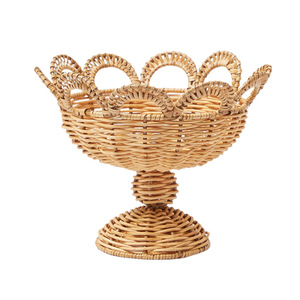 Corbeille à fruits en rotin avec poignée, forme tulipe, pour le rangement et la présentation en cuisine - Product Image 5