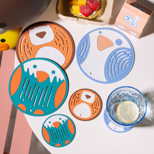 OEM Cute Animal Cartoon Creative Anti slip PVC <b>Silicone</b> <b>Rubber</b> Cup coaster - Product Image 4