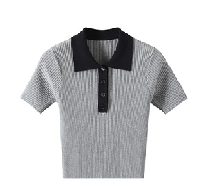 Maglietta <span class=keywords><strong>Polo</strong></span> Estiva a Maniche Corte in Maglia per <span class=keywords><strong>Donna</strong></span>, Personalizzabile in Piccoli Lotti OEM ODM - Product Image 1