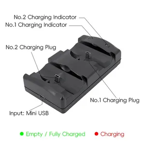 DATA FROG Estación de carga <span class=keywords><strong>USB</strong></span> dual Soporte vertical de carga rápida para controladores de juegos <span class=keywords><strong>PS3</strong></span> Accesorios de movimiento específicos - Product Image 3