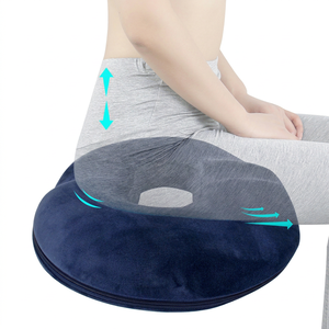 U Shape Memory Foam Seat Cushion for Chair Pressure Relief <b>Buttocks</b> Support Solid Navy Blue Color - Product Image 3