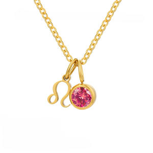 สร้อยคอหินประจำราศีเกิด |   จี้สัญลักษณ์จักร<span class=keywords><strong>ราศี</strong></span>และพลอยประจำ<span class=keywords><strong>เดือน</strong></span>เกิด ชุบทอง 18K PVD บนสแตนเลสสตีล |   กันน้ำและป้องกันการแพ้ - Product Image 5