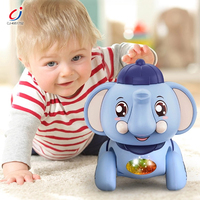 Chengji petit animal mignon jouets en plastique jeu de ligne de traction éducation pour animaux de compagnie éléphant rampant électrique avec lumière et son