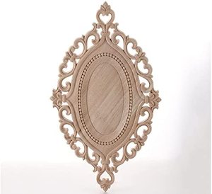 लकड़ी के नक्काशीदार Onlay Appliques लकड़ी पर नक्काशी Decal Unpainted फर्नीचर बिस्तर दरवाजा कैबिनेट सजावट (<span class=keywords><strong>13</strong></span>,30x1 4cm/11.81x5.52 इंच) - Product Image 2