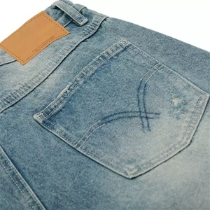 Shorts en jean délavé vintage personnalisés, style patchwork, coupe ample, Bermuda déchiré pour homme, style Hip Hop, Jorts - Product Image 4