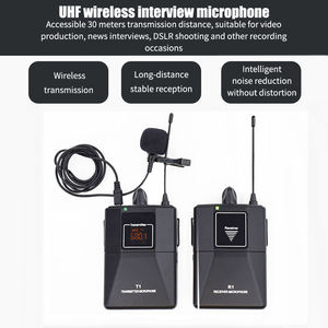 Micrófono <span class=keywords><strong>DSLR</strong></span> externo de buena calidad, micrófono de grabación de estudio Lavalier inalámbrico de buena calidad para cámara, micrófono de entrevista - Product Image 3