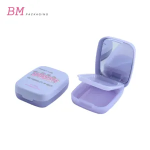 Ovale pressé poudre blush étui compact violet maquillage compact simple blush rectangulaire pour ombre à paupières