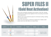 Venta Directa de Fábrica: Limas Dentales Super Files II 25mm Mixtas X1-X3 #   Instrumentos Dentales de Canal Radicular de Niti Dorado con Activación por Calor