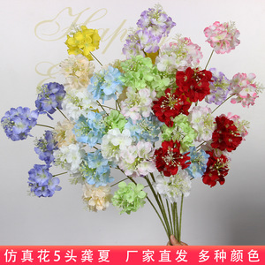Fleurs d'hortensia artificielles Gong Xia, 5 têtes, fleurs en soie, branche unique, décoration de mariage et de maison - Product Image 2
