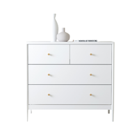 Commode blanche moderne à 4 tiroirs, écologique, pour enfants, armoire de rangement, chambre d'enfant, placard de bébé, table de chevet, salon