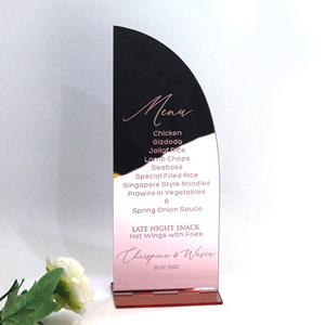 Đơn Giản Hiện Đại Phong Cách Thanh Lịch Rose Gold Gương Acrylic Thẻ Trình Đơn Bao Gồm Cơ Sở <span class=keywords><strong>DIY</strong></span> <span class=keywords><strong>Craft</strong></span> Acrylic Đảng Wedding Chi Tiết Thẻ - Product Image 3