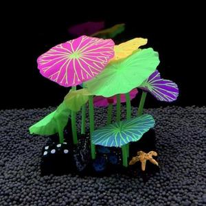 ตู้ปลาประดับภูมิทัศน์ ซิลิโคนเรืองแสง รูปเห็ดจำลอง ต้นไม้น้ำ ใบบัวเทียม ภูเขาประดิษฐ์ - Product Image 6