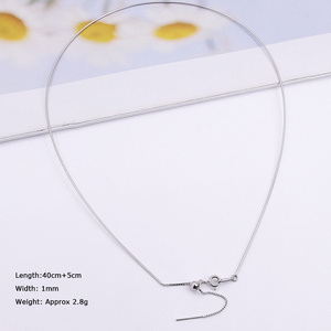 Gargantilla de cadena de alambre de serpiente de 1mm, Plata de Ley 925, bricolaje, con pin - Product Image 5