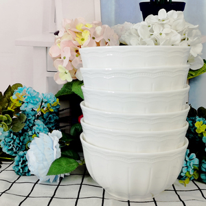 ชามซุปสลัดเซรามิกสีขาวลายนูน ขนาดใหญ่ 6 นิ้ว สำหรับตกแต่ง ขายส่ง - Product Image 2