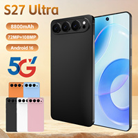 Smartphone S27 Ultra double SIM flambant neuf, écran 7,3 pouces, appareil photo 108MP, batterie 8800mAh, Android 16, débloqué, navigation GPS, téléphone portable
