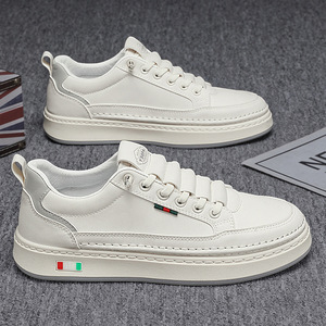 Zapatillas de Piel Auténtica con Cordones, Modernas y Versátiles, Cómodas y Duraderas, Antideslizantes para Hombre, Primavera/Verano-Otoño - Product Image 1