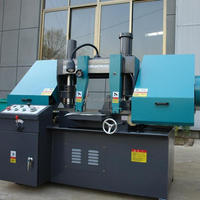 Scie à ruban semi-automatique pour poutres en H GB4230, Scie à ruban manuelle à double colonne avec moteur GB4235
