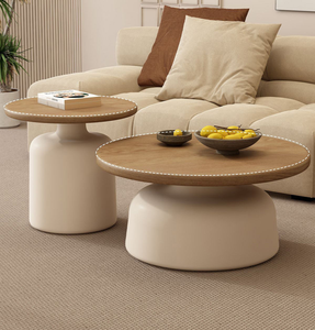 Table basse ronde en bois massif écologique et durable pour salon, mobilier de maison, petit appartement, style simple et moderne, nouveauté 2026, pour hôtel - Product Image 1