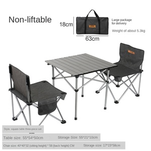 <span class=keywords><strong>Set</strong></span> Tavolo e Sedie da Picnic per Esterni in Lega di Alluminio, Tavolo Pieghevole Portatile con Seduta Regolabile in Altezza e Staccabile, Arredamento da Campeggio - Product Image 1