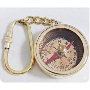 Llavero con Brújula Náutica de Latón, Estilo Antiguo, Decorativo, Portátil, para Regalo - Product Image 1