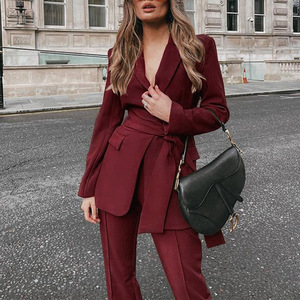 <span class=keywords><strong>2022</strong></span> Meilleure Vente: Ensemble Blazer et <span class=keywords><strong>Pantalon</strong></span> <span class=keywords><strong>Classique</strong></span> de Couleur Unie Grande Taille pour <span class=keywords><strong>Femme</strong></span>, Tenue de Bureau Abordable - Product Image 5