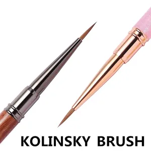 10 styles de pinceaux à ongles en acrylique Kolinsky neufs, pinceaux pour ongles violets, pinceaux en acrylique pur Kolinsky Sable, stylo de peinture 3D - Product Image 2