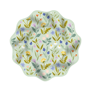 DAMAI - Juego de Vajilla Desechable con Diseño de Flores para Fiestas, Platos, Servilletas y Vasos de Papel Verdes - Product Image 4