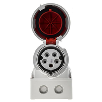 Nouvelle Prise Industrielle Murale MENNEKES 9382 IP40 ABS Rouge 3P + N + E 25 Mâle/Femelle, 32A 400V, Bronze Phosphoreux